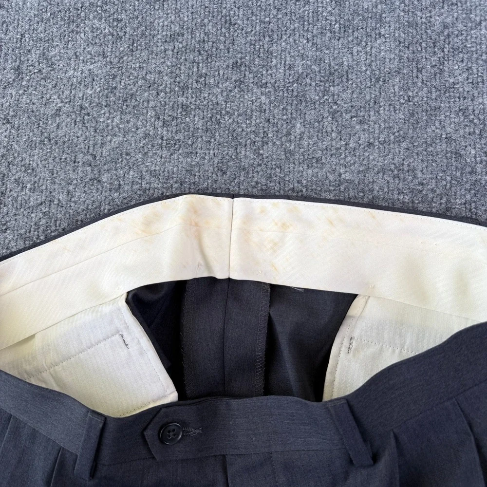 Lauren Ralph Lauren Pants Mens 36x30 Gray Pleated Cuffed Rayon Flowy Trousers